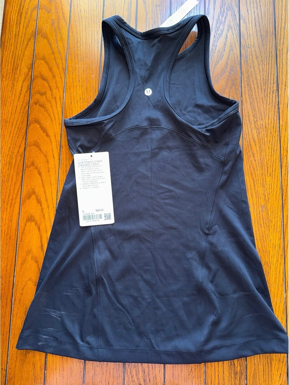 Lululemon Love Organic Cotton Crewneck T-Shirt Hip-Length Black Size Small NWT